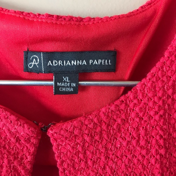 Adrianna Papell Women's Solid Sleeveless Key Hole Embroidery Top, size XL - Picture 6 of 8